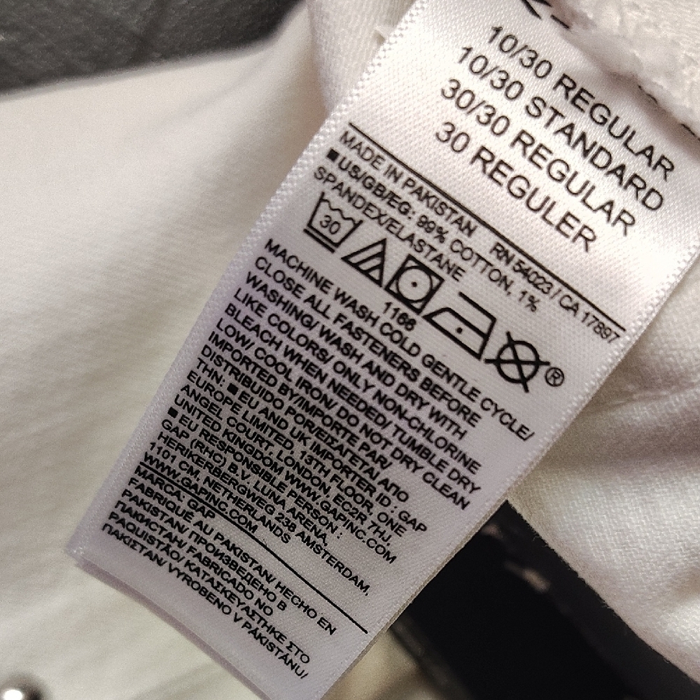 GAP WOMEN'S STUDDED WHITE HIGH RISE WIDE LEG DENIM - Picture 13 of 13